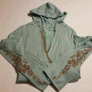 Athleta Wrap Sweater Hoodie with Embroidery